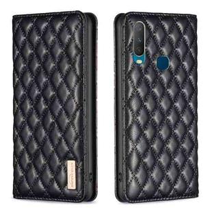 For vivo Y11 / Y15 / Y12 / Y17 Diamond Lattice Magnetic Leather Flip Phone Case(Black)