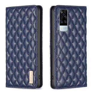 For vivo Y51 2020 / Y51a / Y51s Diamond Lattice Magnetic Leather Flip Phone Case(Blue)