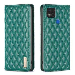 For Xiaomi Redmi 9C / 10A / Poco C31 Diamond Lattice Magnetic Leather Flip Phone Case(Green)