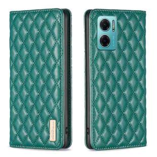 For Xiaomi Redmi 10 5G / Note 11E Diamond Lattice Magnetic Leather Flip Phone Case(Green)