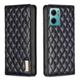For Xiaomi Redmi 10 5G / Note 11E Diamond Lattice Magnetic Leather Flip Phone Case(Black)