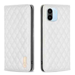 For Xiaomi Redmi A1 / A1+ Diamond Lattice Magnetic Leather Flip Phone Case(White)