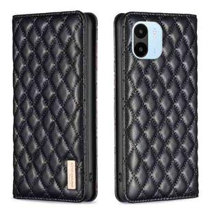For Xiaomi Redmi A1 / A1+ Diamond Lattice Magnetic Leather Flip Phone Case(Black)