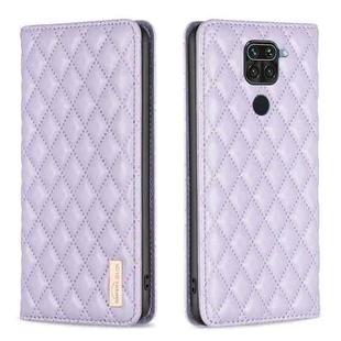 For Xiaomi Redmi Note 9 / 10X 4G Diamond Lattice Magnetic Leather Flip Phone Case(Purple)