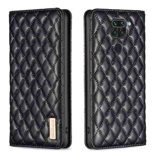 For Xiaomi Redmi Note 9 / 10X 4G Diamond Lattice Magnetic Leather Flip Phone Case(Black)