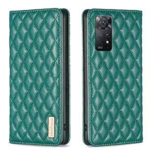 For Xiaomi Redmi Note 11 Pro 5G Diamond Lattice Magnetic Leather Flip Phone Case(Green)
