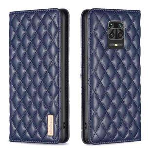 For Xiaomi Redmi Note 9 Pro Max Diamond Lattice Magnetic Leather Flip Phone Case(Blue)