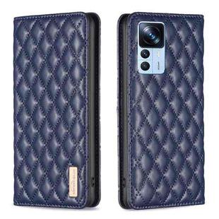 For Xiaomi 12T / 12T Pro / Redmi K50 Ultra Diamond Lattice Magnetic Leather Flip Phone Case(Blue)
