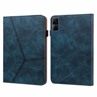 For Xiaomi Redmi Pad 10.61 2022 Solid Color Embossed Striped Leather Case(Blue)