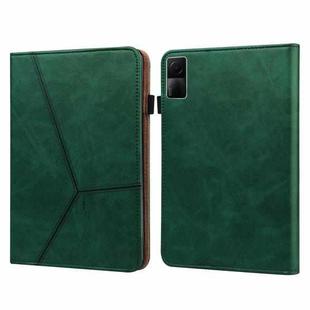 For Xiaomi Redmi Pad 10.61 2022 Solid Color Embossed Striped Leather Case(Green)