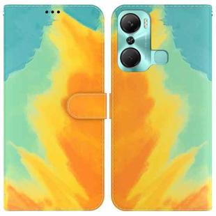 For Infinix Hot 12 Pro Watercolor Pattern Flip Leather Phone Case(Autumn Leaf Color)