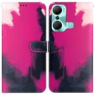 For Infinix Hot 12 Pro Watercolor Pattern Flip Leather Phone Case(Berry Color)
