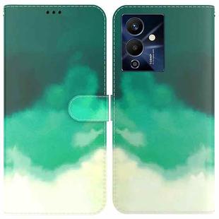 For Infinix Note 12 Pro 5G Watercolor Pattern Flip Leather Phone Case(Cyan Green)