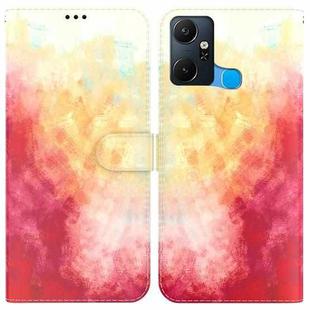 For Infinix Smart 6 Plus Watercolor Pattern Flip Leather Phone Case(Spring Cherry)