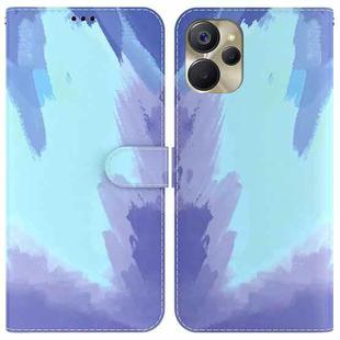 For Realme 9i 5G Watercolor Pattern Flip Leather Phone Case(Winter Snow)