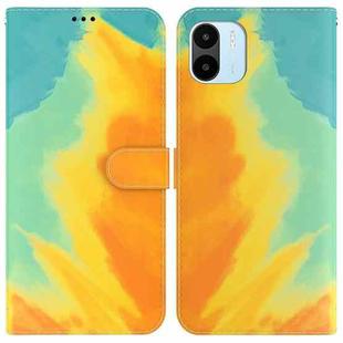 For Xiaomi Redmi A1 Watercolor Pattern Flip Leather Phone Case(Autumn Leaf Color)