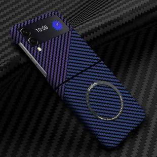 For Samsung Galaxy Z Flip3 5G Carbon Fiber Texture MagSafe Magnetic Phone Case(Blue Purple)