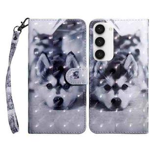 For Samsung Galaxy S23 5G 3D Painted Leather Phone Case(Husky)