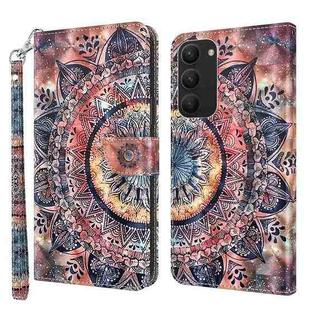 For Samsung Galaxy S23+ 5G 3D Painted Leather Phone Case(Colorful Mandala)