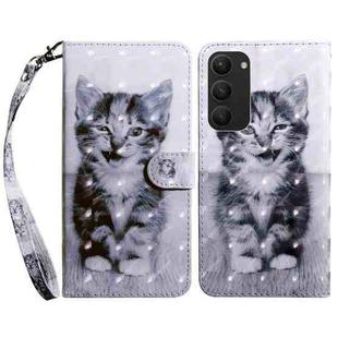 For Samsung Galaxy S23+ 5G 3D Painted Leather Phone Case(Smile Cat)