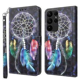 For Samsung Galaxy S23 Ultra 3D Painted Leather Phone Case(Colorful Dreamcatcher)