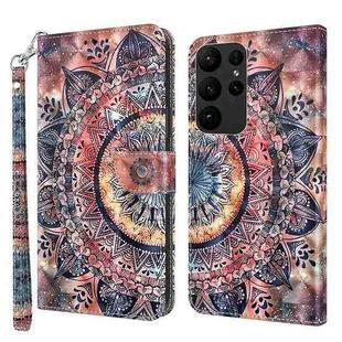 For Samsung Galaxy S23 Ultra 3D Painted Leather Phone Case(Colorful Mandala)