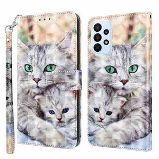 For Samsung Galaxy A23e 3D Painted Leather Phone Case(Two Loving Cats)