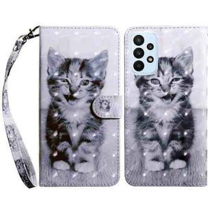 For Samsung Galaxy A23e 3D Painted Leather Phone Case(Smile Cat)