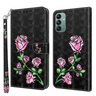 For Samsung Galaxy A04s 3D Painted Leather Phone Case(Rose)