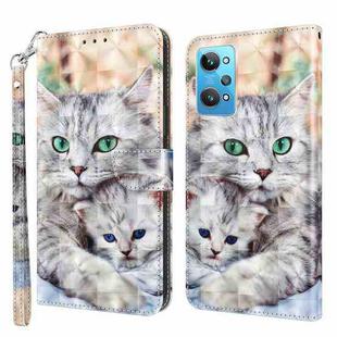 For Realme GT2 / GT Neo2 / GT Neo 3T 3D Painted Leather Phone Case(Two Loving Cats)