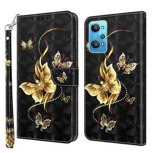 For Realme GT2 / GT Neo2 / GT Neo 3T 3D Painted Leather Phone Case(Golden Swallow Butterfly)