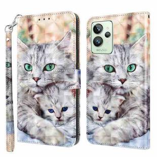 For Realme GT2 Pro 3D Painted Leather Phone Case(Two Loving Cats)