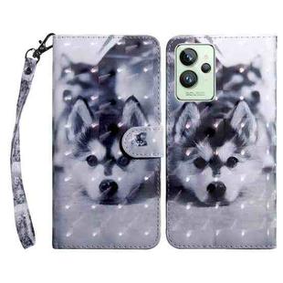 For Realme GT2 Pro 3D Painted Leather Phone Case(Husky)