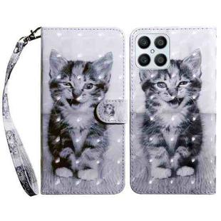 For Honor X8 4G 3D Painted Leather Phone Case(Smile Cat)