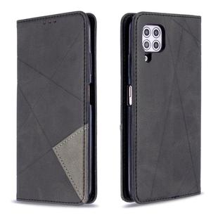 For Huawei P40 Lite Rhombus Texture Horizontal Flip Magnetic Leather Case with Holder & Card Slots & Wallet(Black)