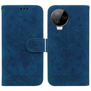 For Infinix Note 12 Pro 4G Butterfly Rose Embossed Leather Phone Case(Blue)