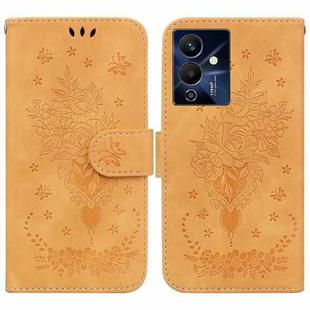 For Infinix Note 12 Pro 5G Butterfly Rose Embossed Leather Phone Case(Yellow)