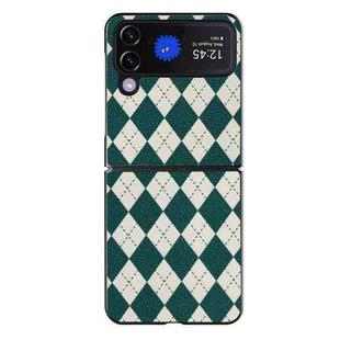 For Samsung Galaxy Z Flip4 5G Lozenge Pattern Phone Protective Case(Green)