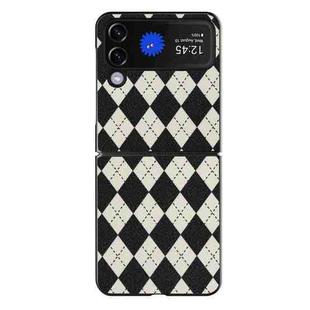 For Samsung Galaxy Z Flip4 5G Lozenge Pattern Phone Protective Case(Black)