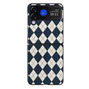 For Samsung Galaxy Z Flip4 5G Lozenge Pattern Phone Protective Case(Blue)