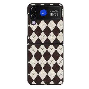 For Samsung Galaxy Z Flip4 5G Lozenge Pattern Phone Protective Case(Brown)