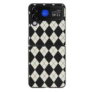 For Samsung Galaxy Z Flip3 5G Lozenge Pattern Phone Protective Case(Black)