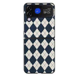 For Samsung Galaxy Z Flip3 5G Lozenge Pattern Phone Protective Case(Blue)