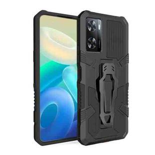 For OPPO A57 4G Armor Warrior Shockproof PC + TPU Phone Case(Black)