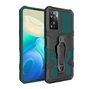 For OPPO A57 4G Armor Warrior Shockproof PC + TPU Phone Case(Army Green)