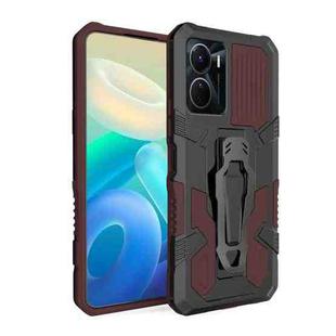 For vivo Y16 Armor Warrior Shockproof PC + TPU Phone Case(Brown)