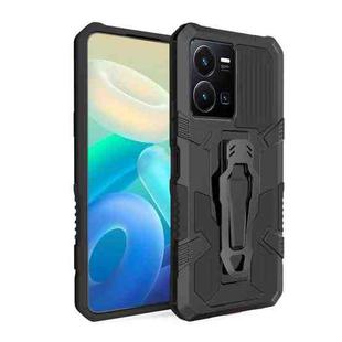 For vivo Y35 Armor Warrior Shockproof PC + TPU Phone Case(Black)