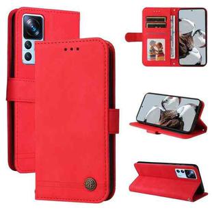 For Xiaomi 12T / 12T Pro / Redmi K50 Ultra Skin Feel Life Tree Metal Button Leather Phone Case(Red)