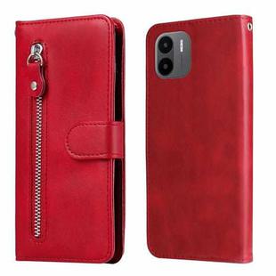 For Xiaomi Redmi A1 4G Calf Texture Zipper Leather Phone Case(Red)