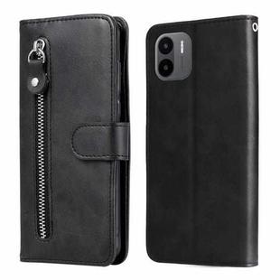 For Xiaomi Redmi A1 4G Calf Texture Zipper Leather Phone Case(Black)